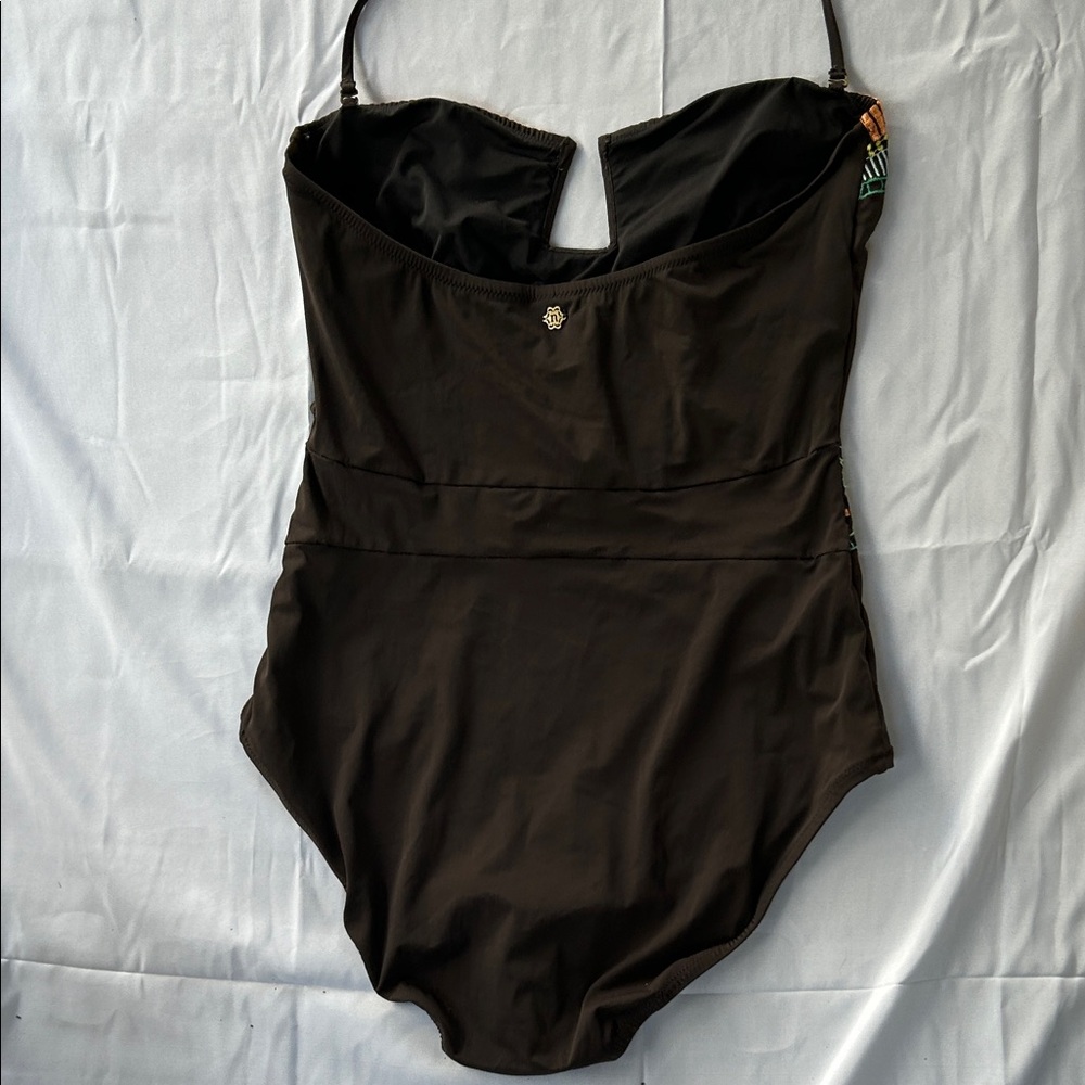 Nanette Lepore Brown with colorful details. Mayan Rivera One Piece Swimsuit - Picture 11 of 14